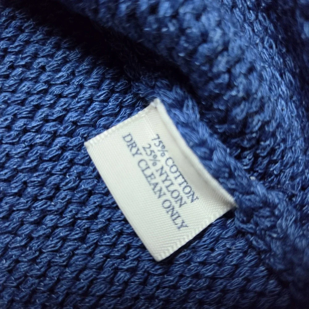 Quaker Marine Supply Fishermans Sweater Roll Neck Men's Medium Blue